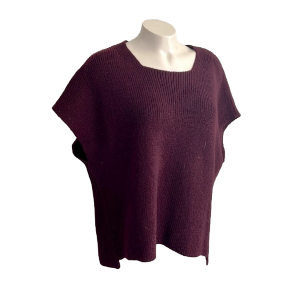OSKA Lagenlook Maroon virgin wool top/vest SZ 5